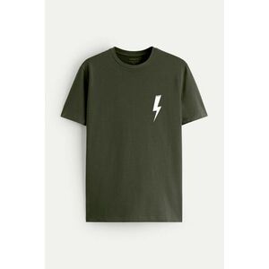 Tričko, Barva Khaki, s Potiskem White Thunder obraz