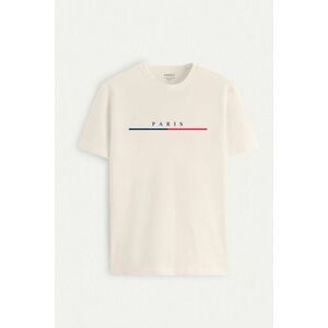 Tričko, Barva Ekru, s Potiskem Paris obraz