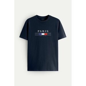 Tričko, Barva Modrá, s Potiskem Paris La Vie obraz