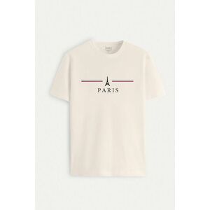 Tričko, Barva Ekru, s Potiskem Paris design-clothing-minimal obraz