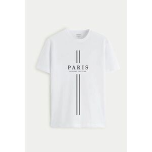 Tričko, Barva Bílá, s Potiskem Paris obraz