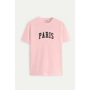 Tričko, Barva Růžová, s Potiskem Paris Letters obraz