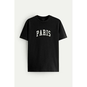 Tričko, Barva Černá, s Potiskem Paris Letters obraz