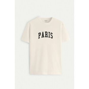 Tričko, Barva Ekru, s Potiskem Paris Letters obraz