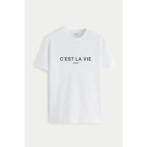 Tričko, Barva Bílá, s Potiskem CEst La Vie obraz