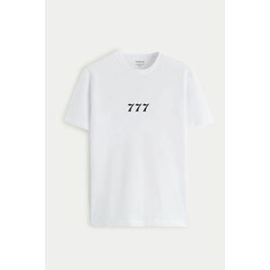 Tričko, Barva Bílá, s Potiskem Lucky Number Seven obraz