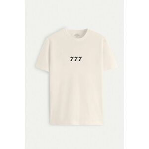Tričko, Barva Ekru, s Potiskem Lucky Number Seven obraz