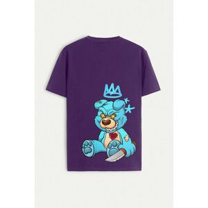 Tričko, Barva Fialová , s Potiskem Madness Rich obraz