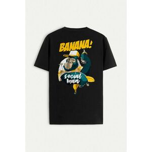 Tričko, Barva Černá, s Potiskem Banana Monkey League obraz