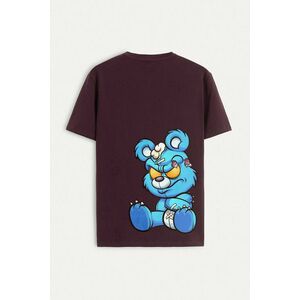 Tričko, Barva Bordó , s Potiskem Mad Blue Bear obraz