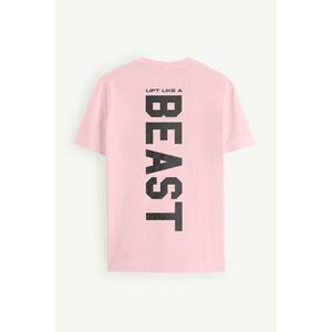 Tričko, Barva Růžová, s Potiskem Lift Like A Beast obraz
