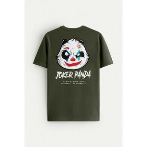 Tričko, Barva Khaki, s Potiskem Joker Panda obraz