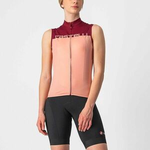 CASTELLI Cyklistický dres bez rukávů - VELOCISSIMA LADY - bordó/růžová XS obraz