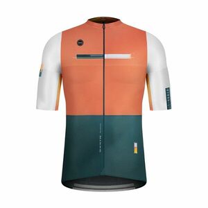 GOBIK Cyklistický dres s krátkým rukávem - ATTITUDE 2.0 - oranžová/bílá/zelená 2XS obraz