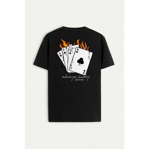 Tričko, Barva Černá, s Potiskem Always Lucky obraz