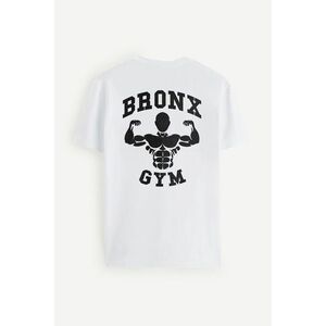 Tričko, Barva Bílá, s Potiskem Bronx Gym obraz
