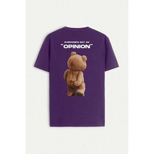 Tričko, Barva Fialová , s Potiskem Teddys Opinion obraz
