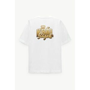 Oversized Tričko, Barva Bilá s Potiskem King obraz