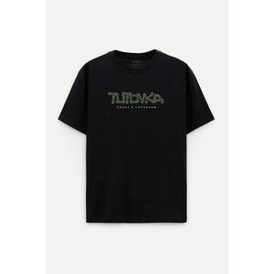 Oversized Tričko, Barva Černá s Potiskem Dollars obraz