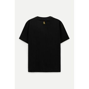 Oversized Tričko, Barva Černá s Potiskem Sazej s Lucazzem obraz