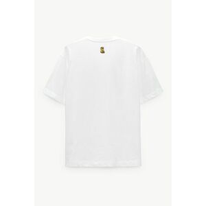 Oversized Tričko, Barva Bilá s Potiskem Sazej s Lucazzem obraz