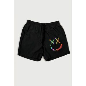 Plavecké Šortky , Barva Černá, s Potiskem Neon Smiley Face obraz