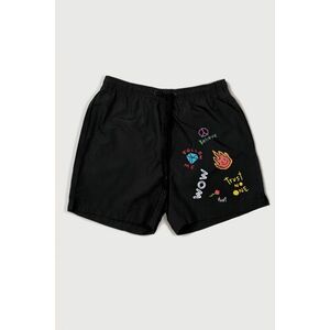 Plavecké Šortky , Barva Černá, s Potiskem Wow Believe Me obraz
