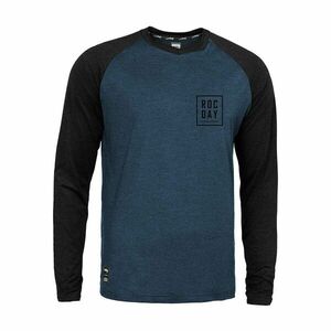 ROCDAY Cyklistický dres s dlouhým rukávem letní - STAGE - modrá/černá XL obraz
