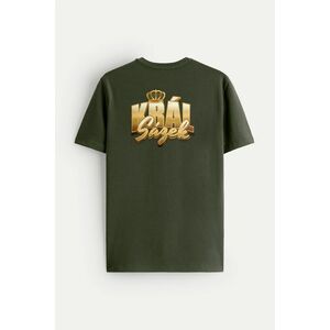 Tričko, Barva Khaki, s Potiskem King obraz