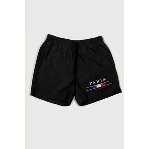 Plavecké Šortky , Barva Černá, s Potiskem Paris La Vie obraz