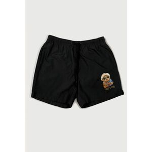 Plavecké Šortky , Barva Černá, s Potiskem Chill And Fun Teddy obraz