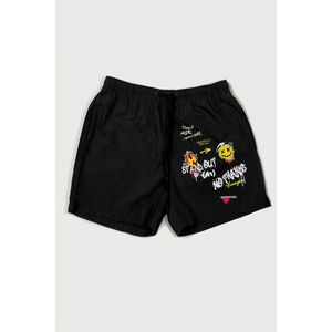 Plavecké Šortky , Barva Černá, s Potiskem Crazy Smiley obraz