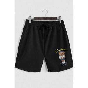 Šortky, Barva Černá, s Potiskem Tennis Teddy obraz