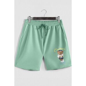 Šortky, Barva Světle Zelená, s Potiskem Tennis Teddy obraz