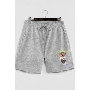 Šortky, Barva Šedá, s Potiskem Tennis Teddy obraz