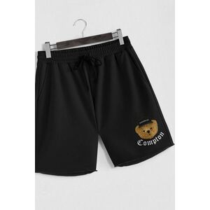 Šortky, Barva Černá, s Potiskem Compton Teddy obraz