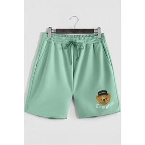 Šortky, Barva Světle Zelená, s Potiskem Compton Teddy obraz