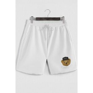 Šortky, Barva Bílá, s Potiskem Compton Teddy obraz