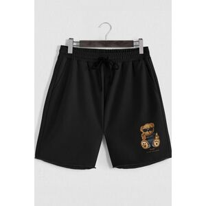 Šortky, Barva Černá, s Potiskem Bad Boy Teddy obraz