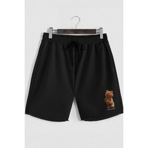 Šortky, Barva Černá, s Potiskem Teddys Opinion obraz