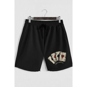 Šortky, Barva Černá, s Potiskem Wild Cards obraz