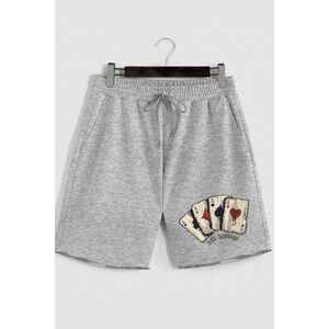 Šortky, Barva Šedá, s Potiskem Wild Cards obraz