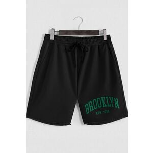 Šortky, Barva Černá, s Potiskem Brooklyn New York obraz