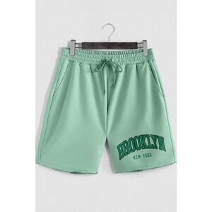 Šortky, Barva Světle Zelená, s Potiskem Brooklyn New York obraz