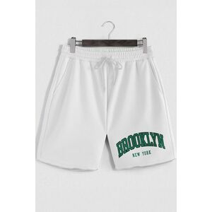 Šortky, Barva Bílá, s Potiskem Brooklyn New York obraz