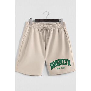 Šortky, Barva Ekru, s Potiskem Brooklyn New York obraz
