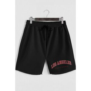 Šortky, Barva Černá, s Potiskem Red Los Angeles obraz