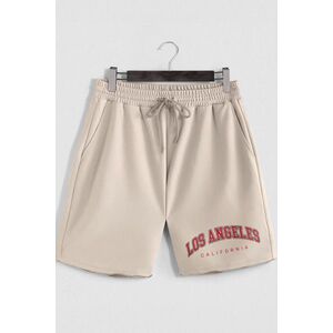 Šortky, Barva Ekru, s Potiskem Red Los Angeles obraz