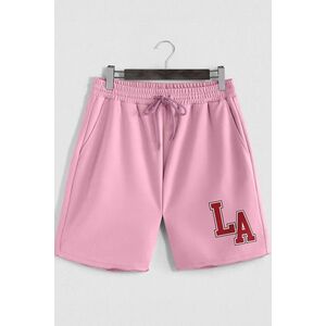 Šortky, Barva Růžová, s Potiskem Just LA obraz