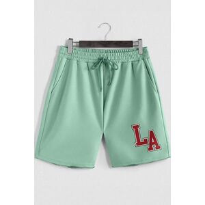 Šortky, Barva Světle Zelená, s Potiskem Just LA obraz